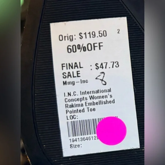 INC Black White Maze Rakima Sparkle Pointed Toe Gold Heeled Women's Boots 8 - Picture 2 of 9